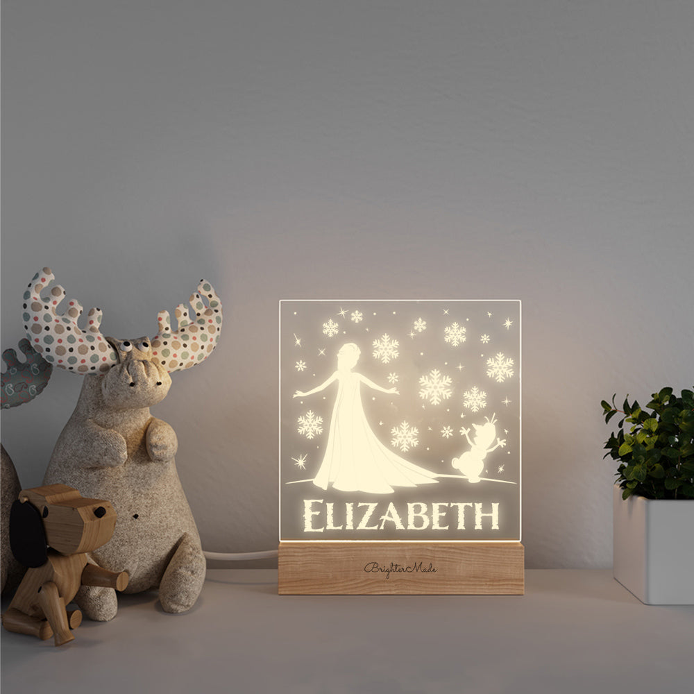 Snow Princess - Personalized Night Light