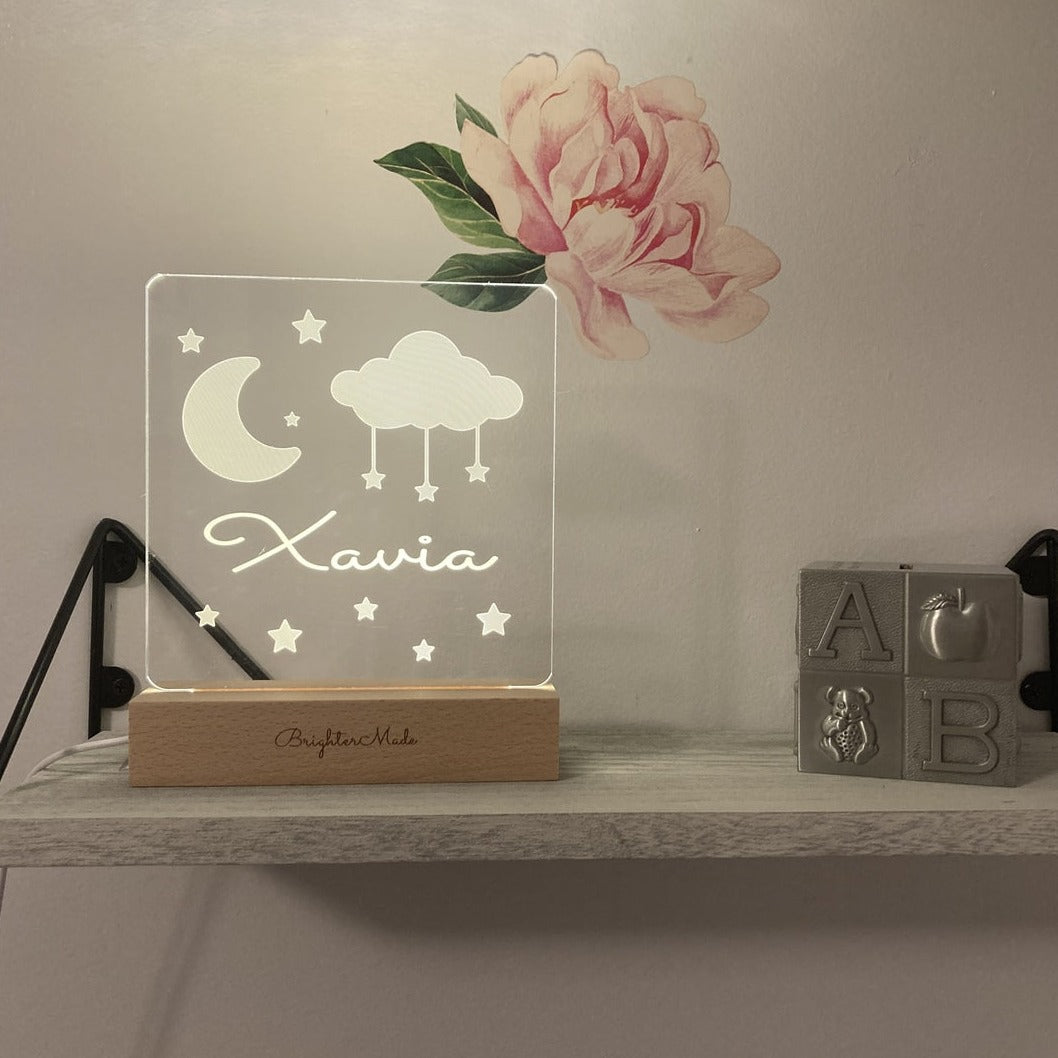 Moon &amp; Stars - Personalized Night Light