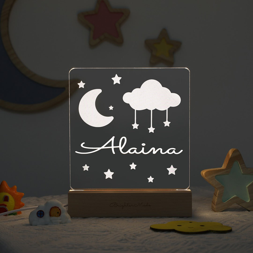 Moon &amp; Stars - Personalized Night Light