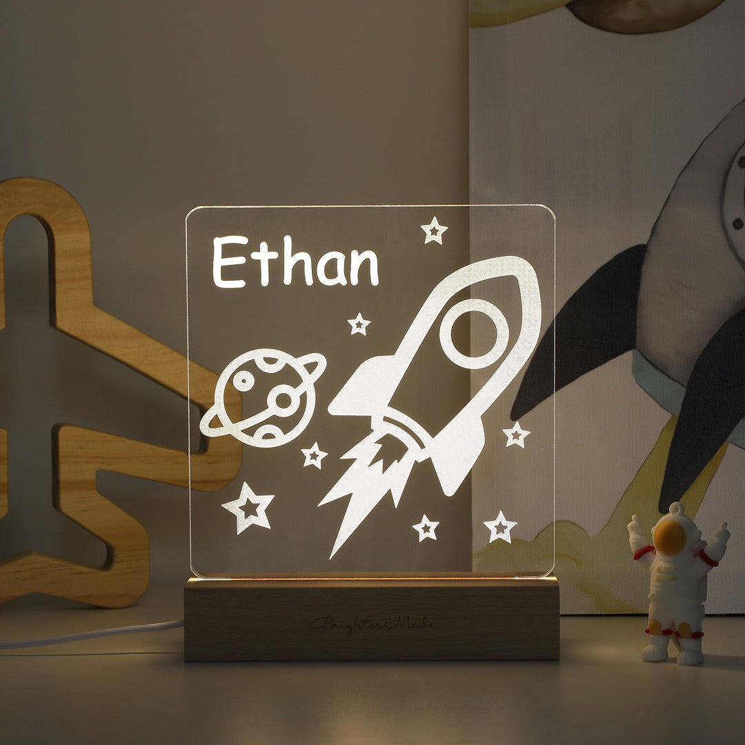 Rocket Ship - Personalized Night Light