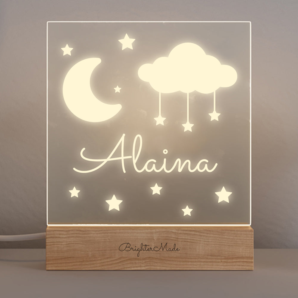 Moon &amp; Stars - Personalized Night Light