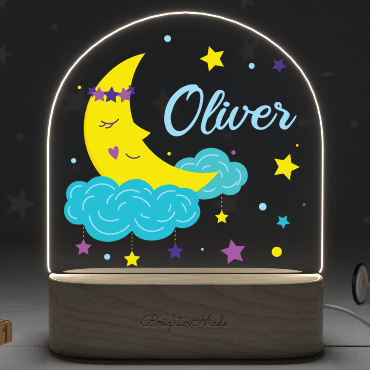 Moon &amp; Stars - Personalized Night Light