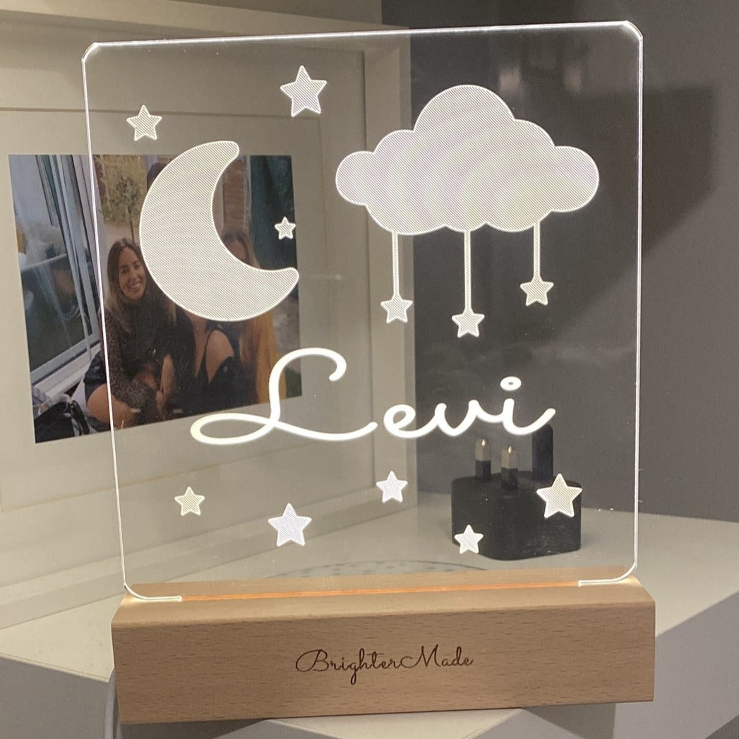 Moon &amp; Stars - Personalized Night Light