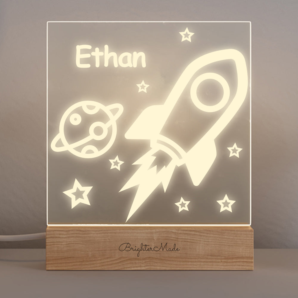 Rocket Ship - Personalized Night Light