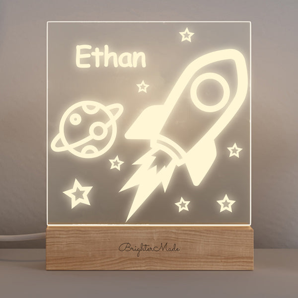 Rocket Ship - Personalized Night Light - Brighter Made