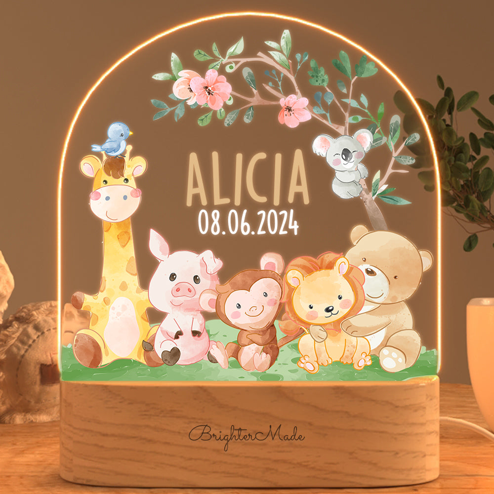 Safari Friends - Personalized Night Light