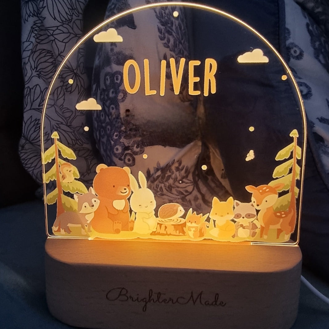 Woodland Wonders - Personalized Night Light