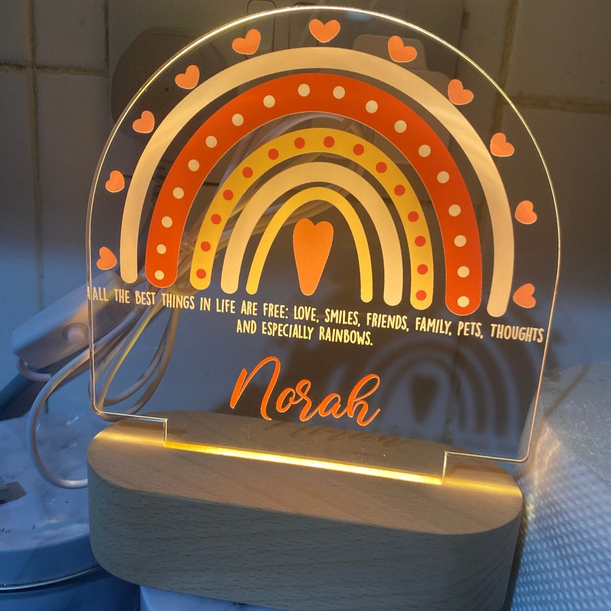 Rainbow Dreams - Personalized Night Light