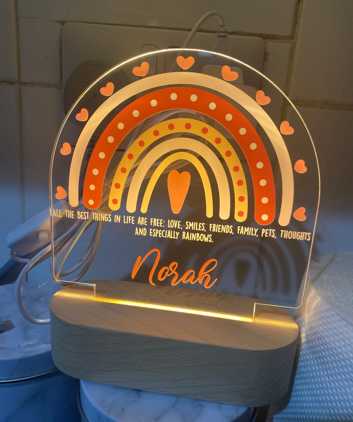 Rainbow Dreams - Personalized Night Light