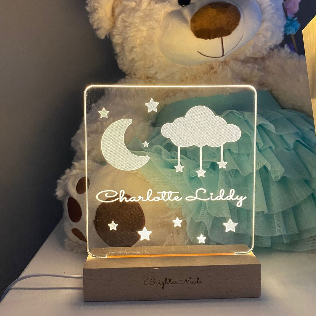 Moon &amp; Stars - Personalized Night Light