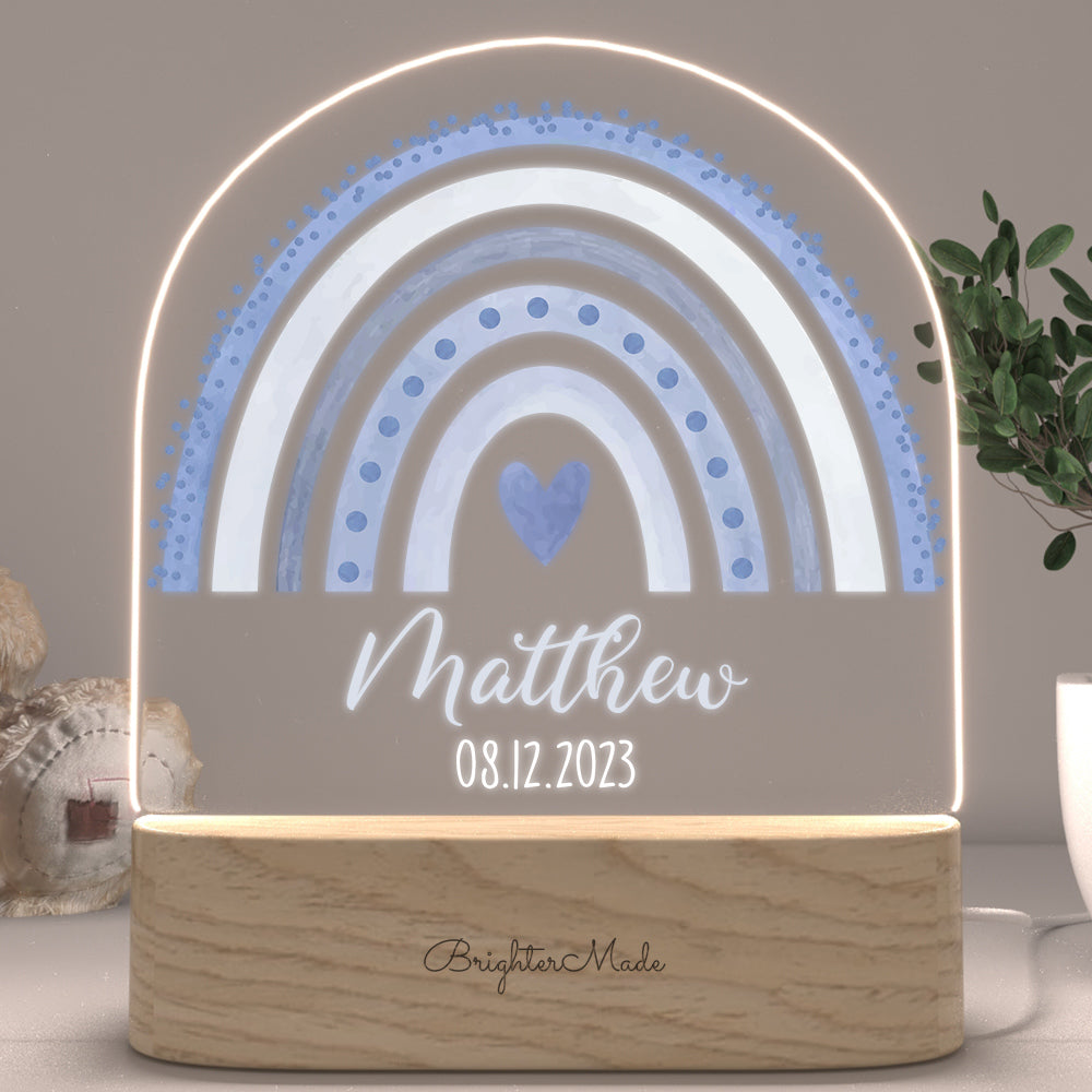 Rainbow Watercolor - Personalized Night Light