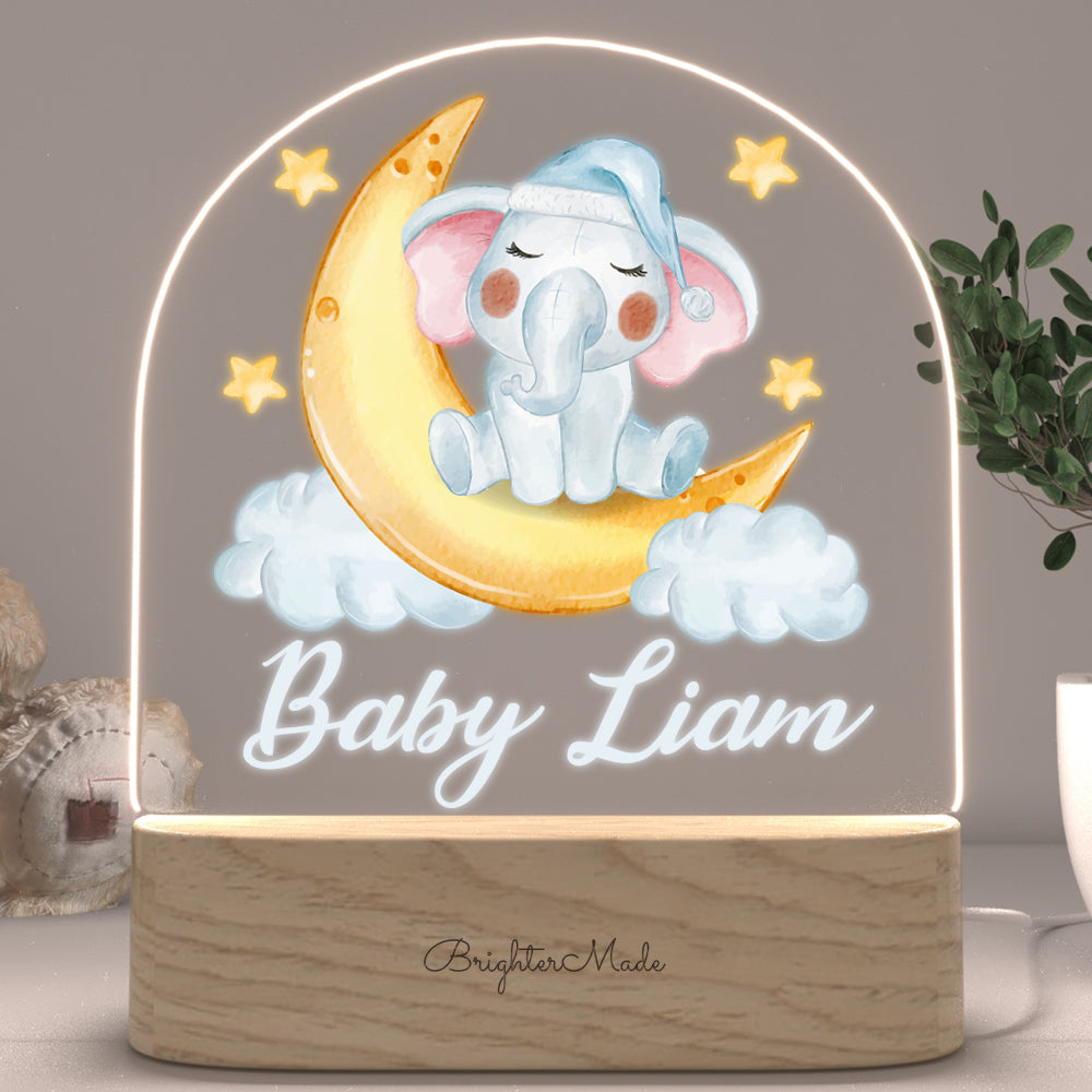 Watercolor Elephant- Personalized Night Light