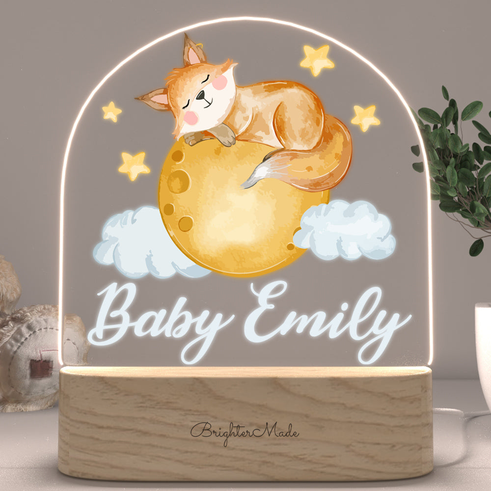 Watercolor Fox - Personalized Night Light