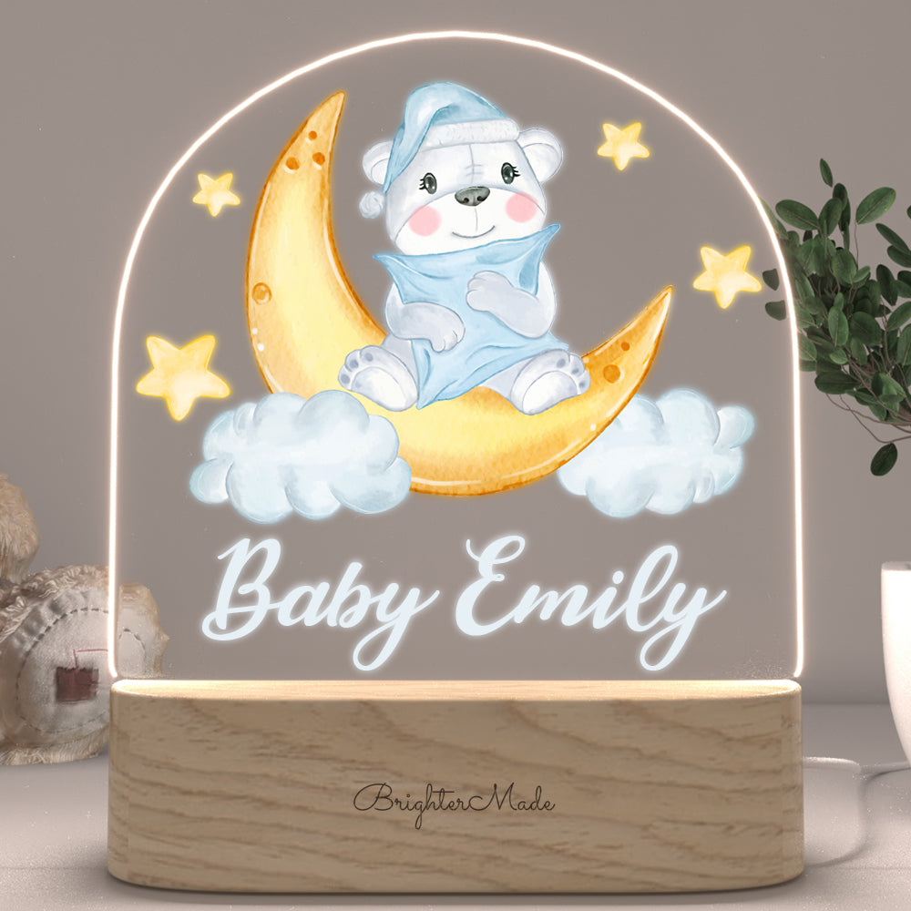 Watercolor Bear - Personalized Night Light