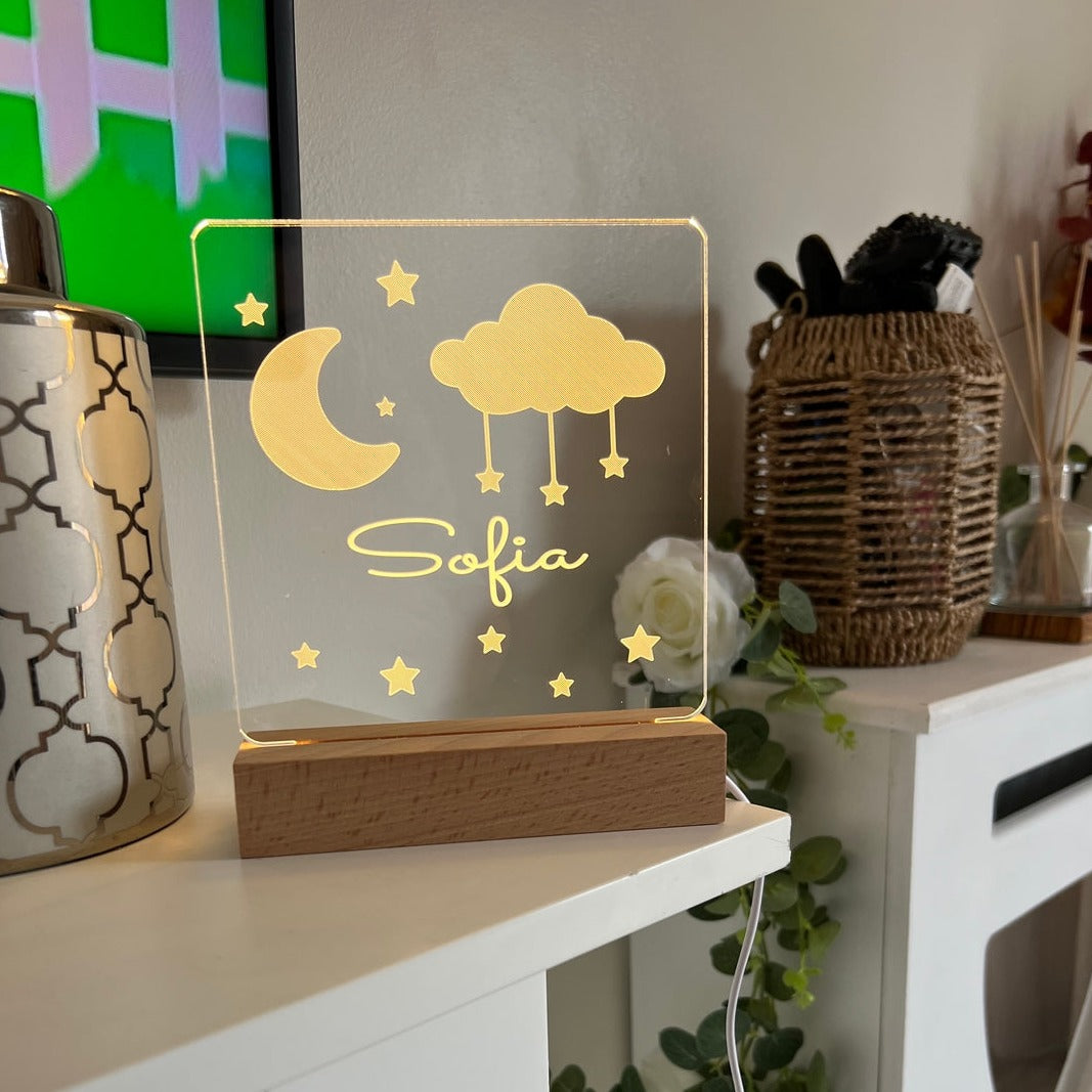 Moon &amp; Stars - Personalized Night Light