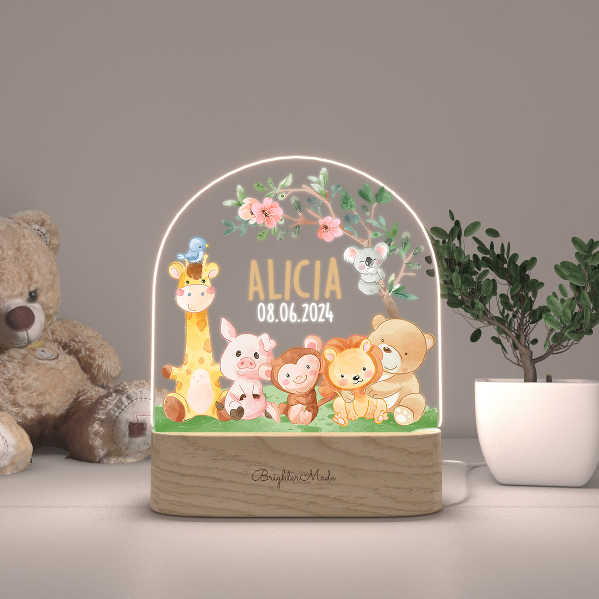 Safari Friends - Personalized Night Light