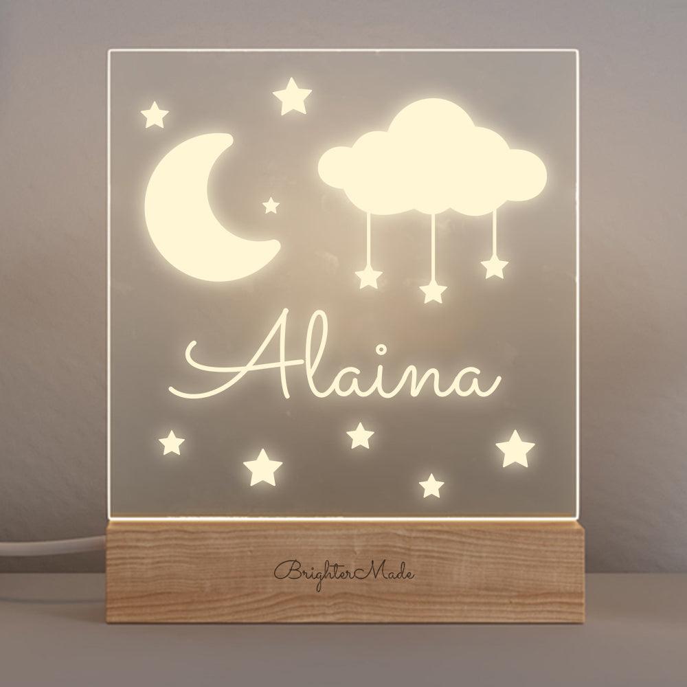 Moon & Stars - Personalized Night Light - Brighter Made