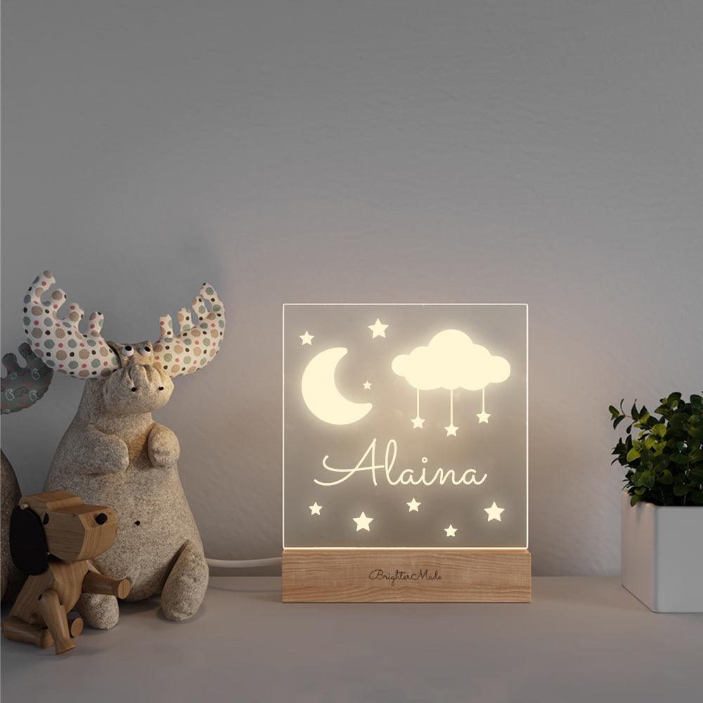 Moon &amp; Stars - Personalized Night Light - Brighter Made