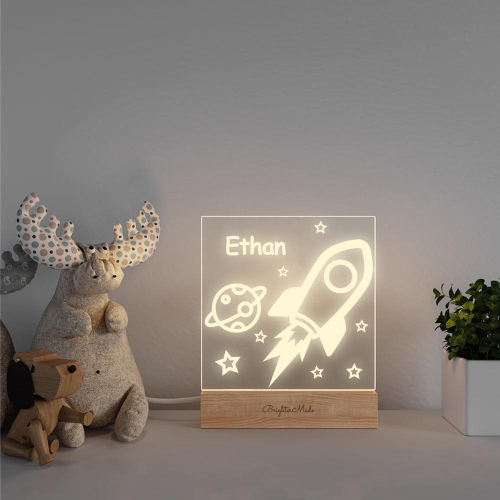 Rocket Ship - Personalized Night Light - Brighter Made