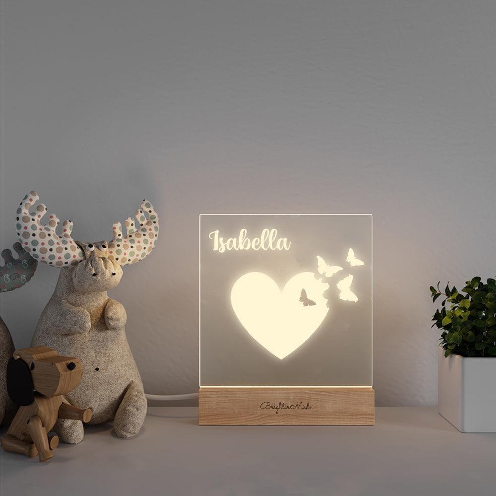 Butterfly Heart - Personalized Night Light - Brighter Made